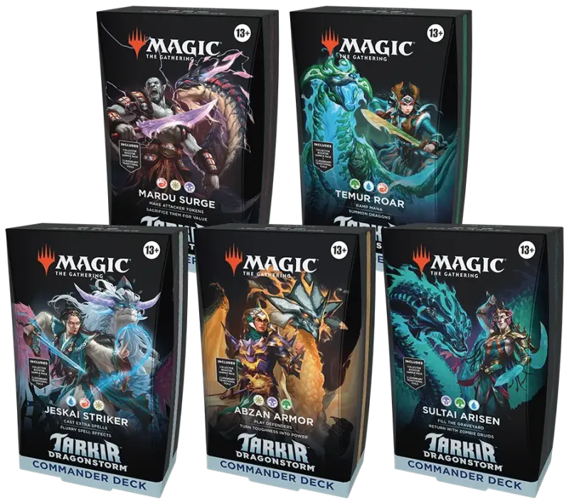 Magic the Gathering Tarkir Dragonstorm Commander Deck Set Englisch mit 5 spielbereiten Decks