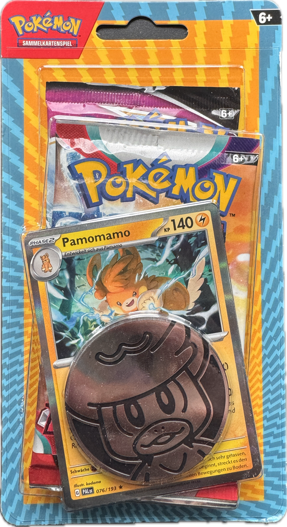 Pokémon Blister mit 2 Boostern und Pamomamo-Promo – Deutsch