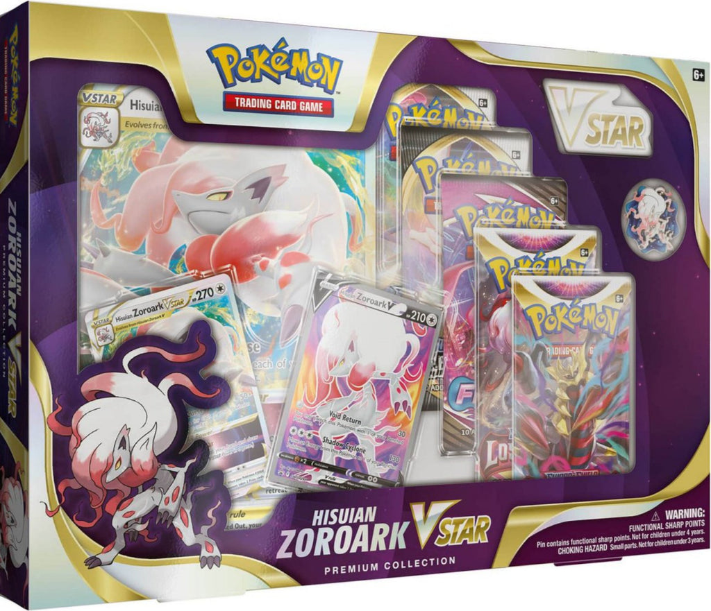 Pokémon Hisuian Zoroark VSTAR Premium Collection Englisch mit Promokarten, Jumbo-Karte, Pin und Boostern